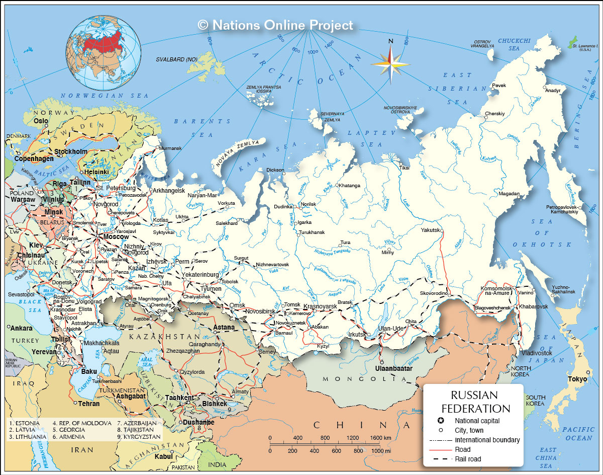 Russia political map